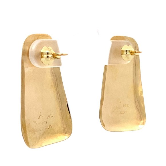 14ky John Atencio Hammered Earrings - Picture 3 of 4
